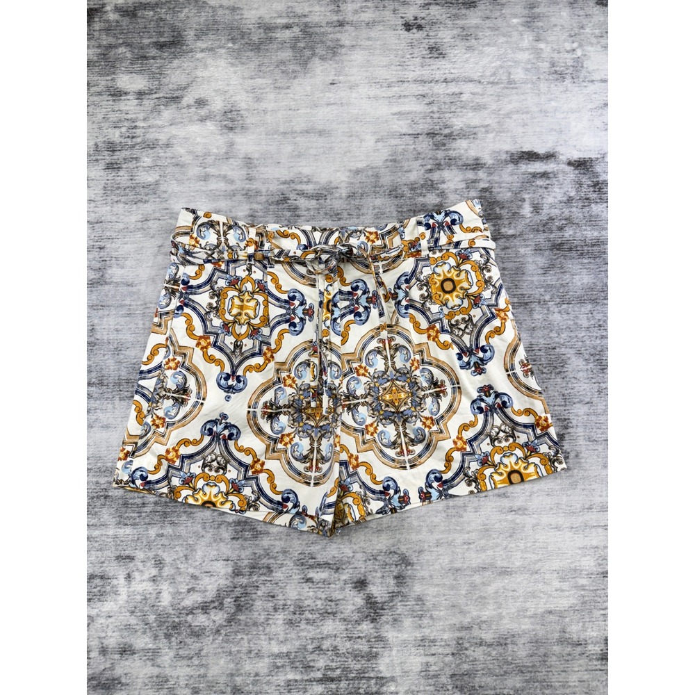 White House Black Market Mediterranean Tile Print Classic 5" Shorts Size 16